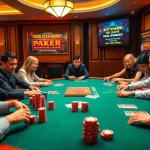 Experience the thrill of đánh bài đổi thưởng at a vibrant casino table filled with lively players and colorful chips.